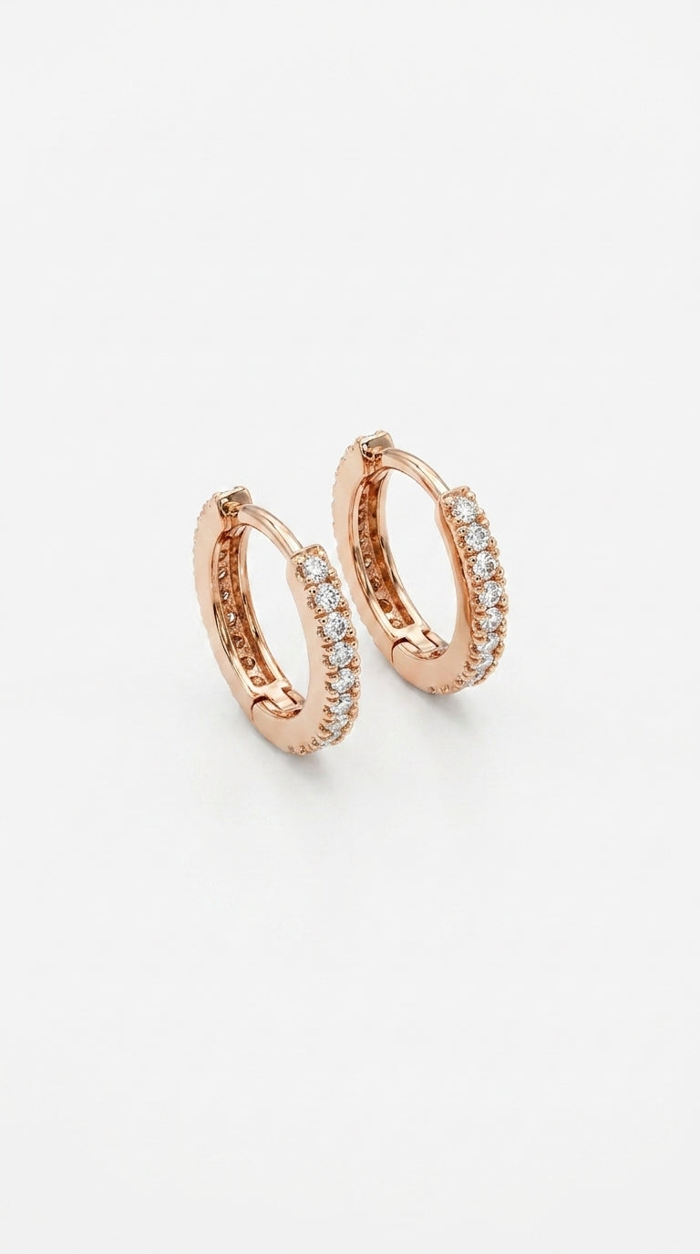 Timeless Pave Huggie Hoops