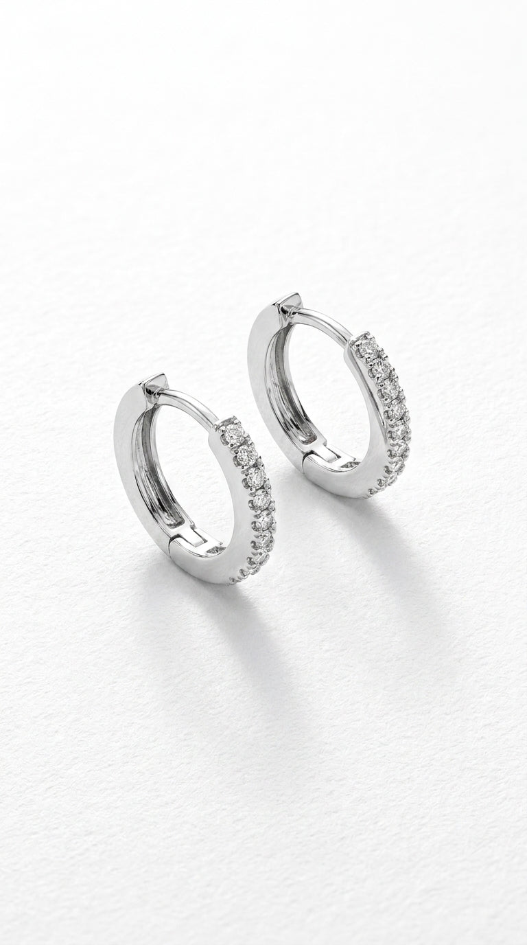 Timeless Pave Huggie Hoops