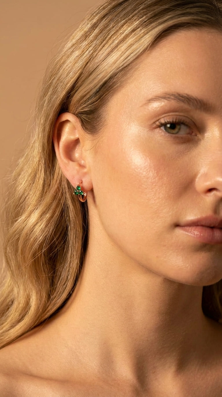 Evergreen Radiant Hoop Earrings