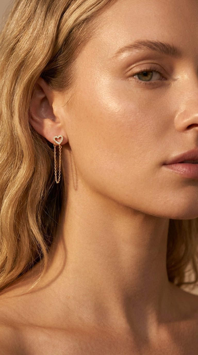 Eternal Heart Drop Earrings