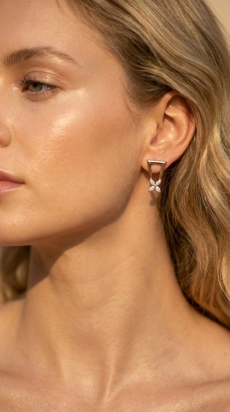 Geometric Marquise Bloom Earrings