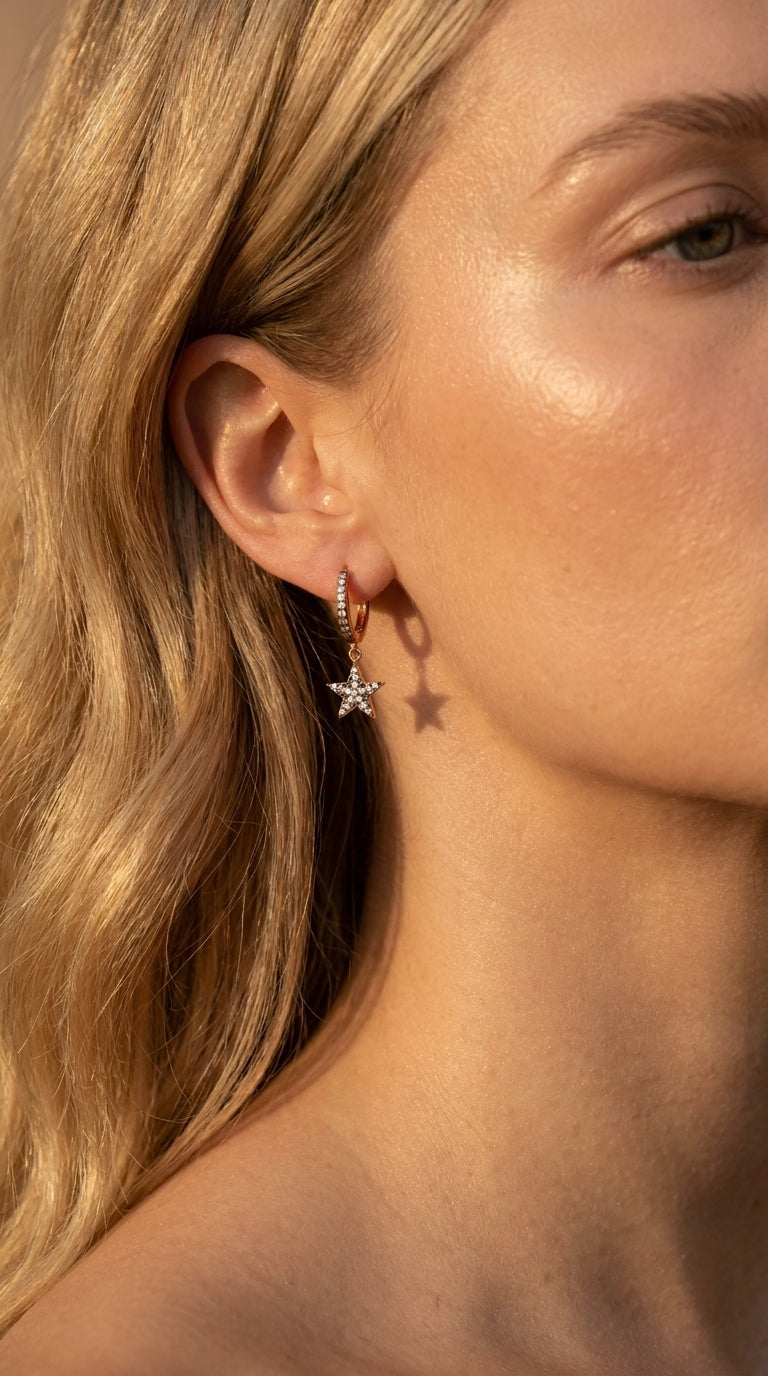 Starlight Dangle Hoop Earrings