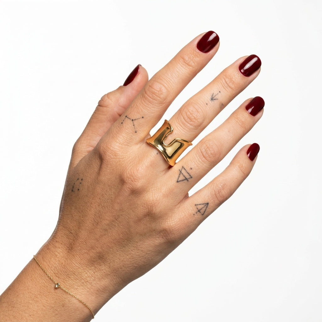 Sculptural Cutout Wide Ring