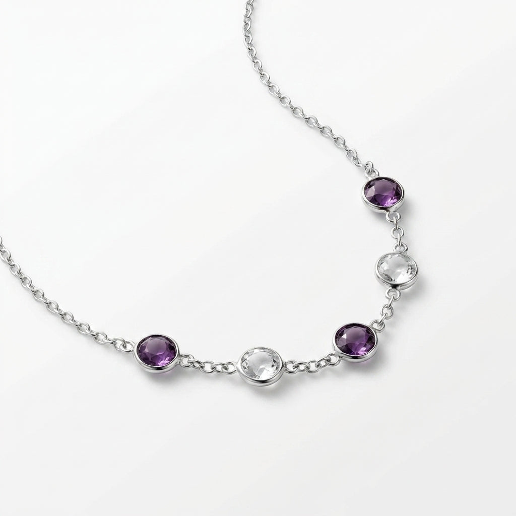 Royal Amethyst Station Necklace