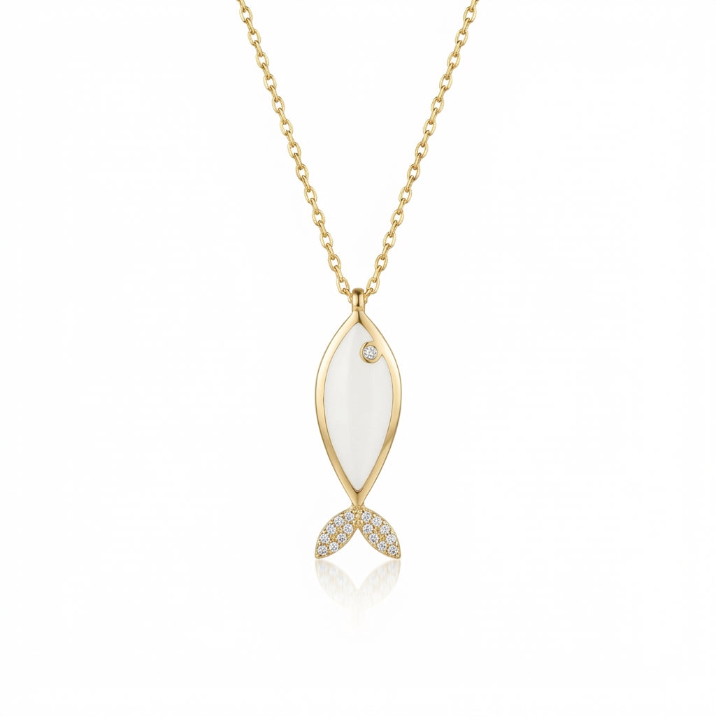 Glistening Fin Enamel Necklace