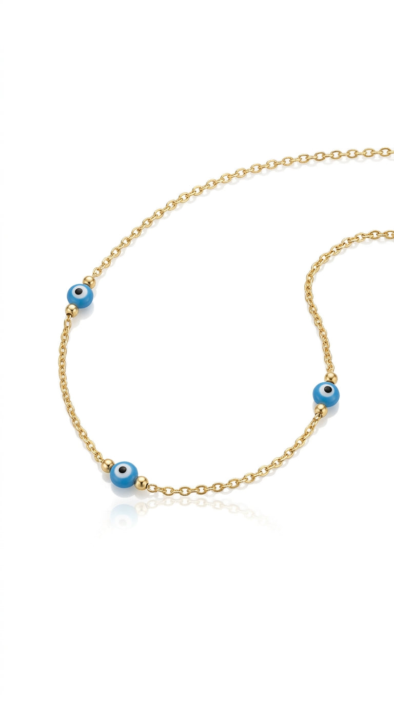 Radiant Trio Nazar Aura Necklace