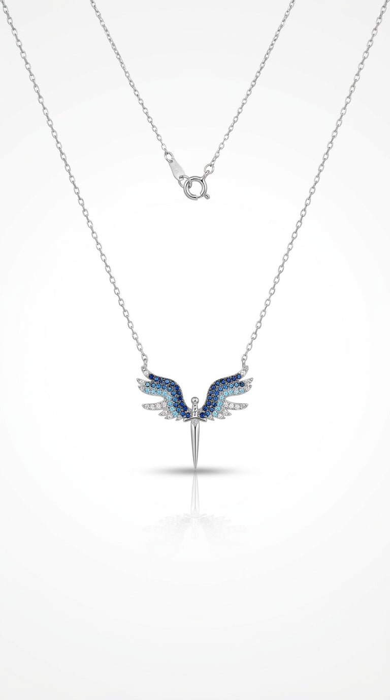 Radiant Sky Wing Silver Necklace