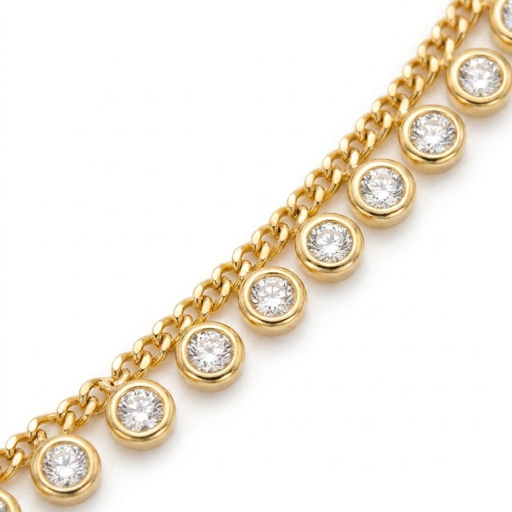 Shimmering Dewdrop Curb Necklace