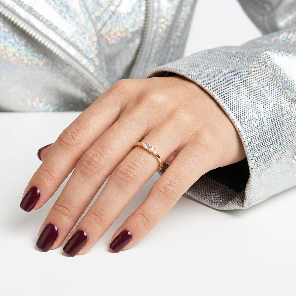 The Baguette Trio Open Ring