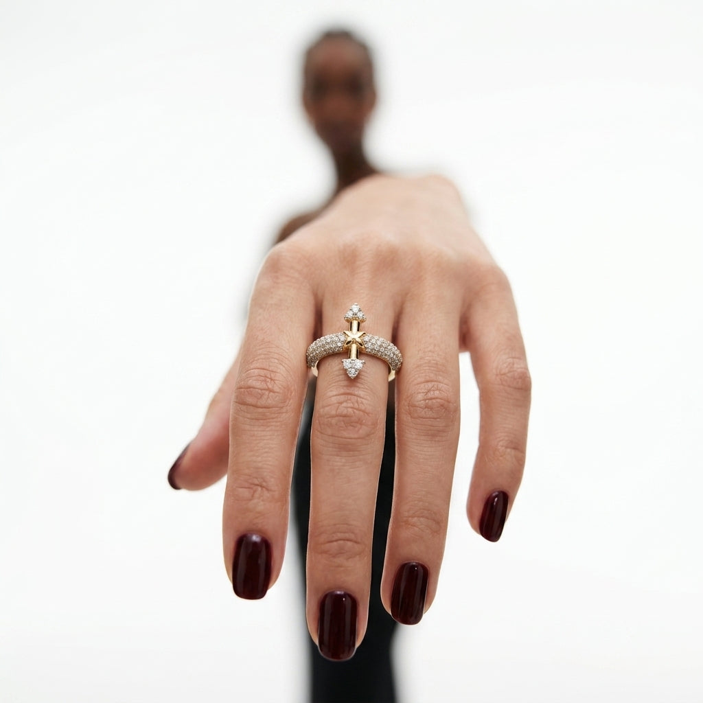 Pavé Arrow Statement Ring