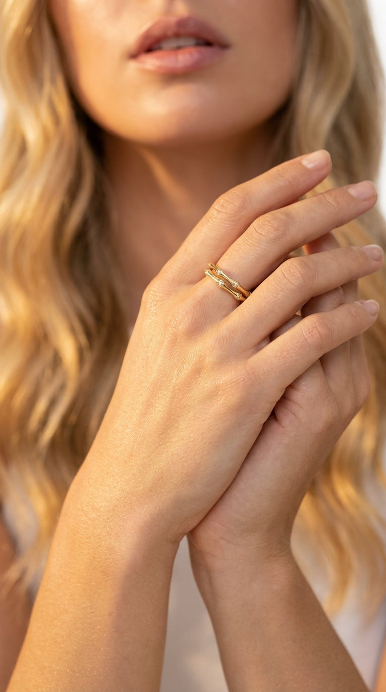 Bamboo Aura Double Wrap Ring