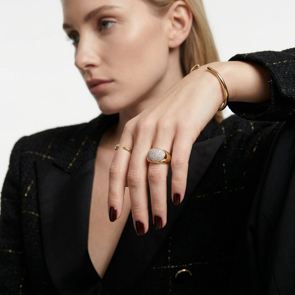The Heirloom Pavé Signet Ring