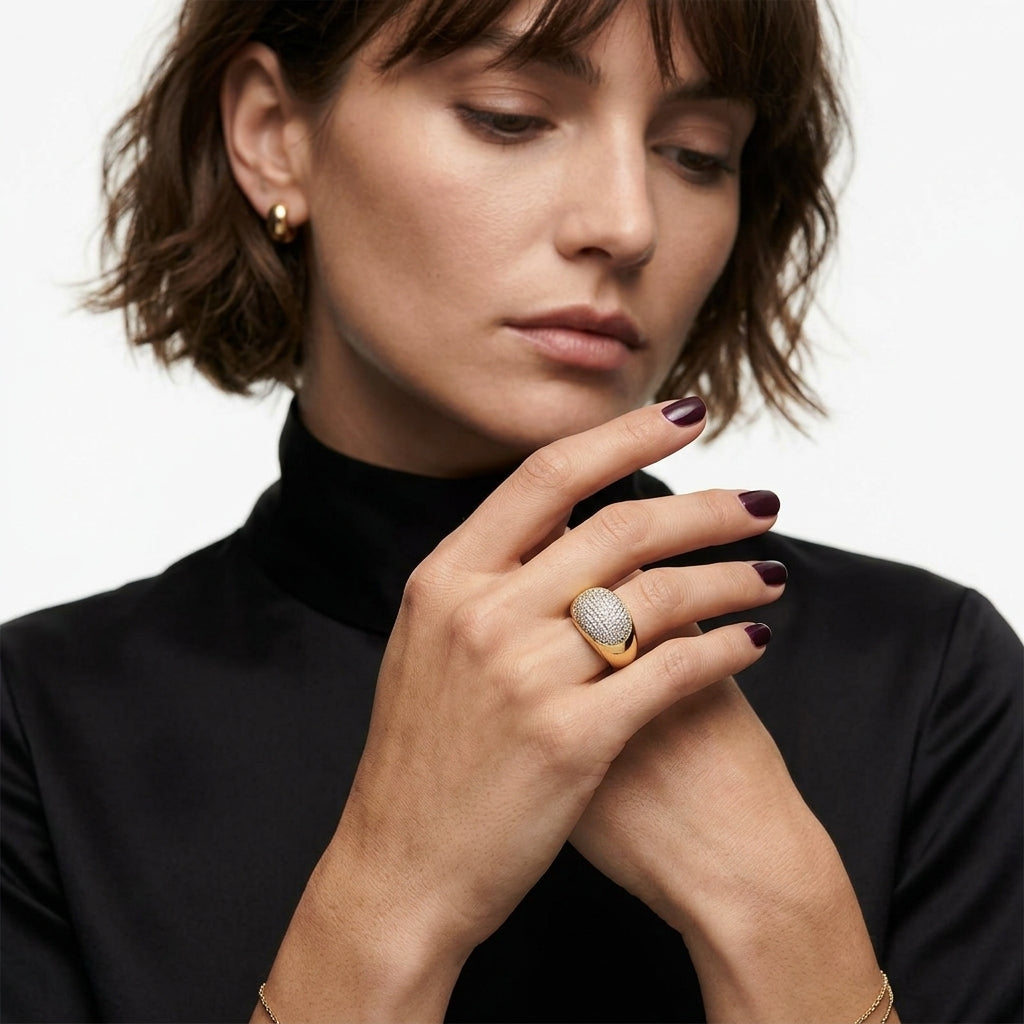 The Heirloom Pavé Signet Ring