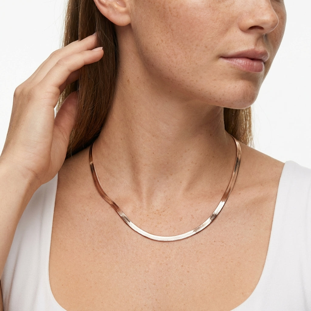 Liquid Aura Herringbone Chain