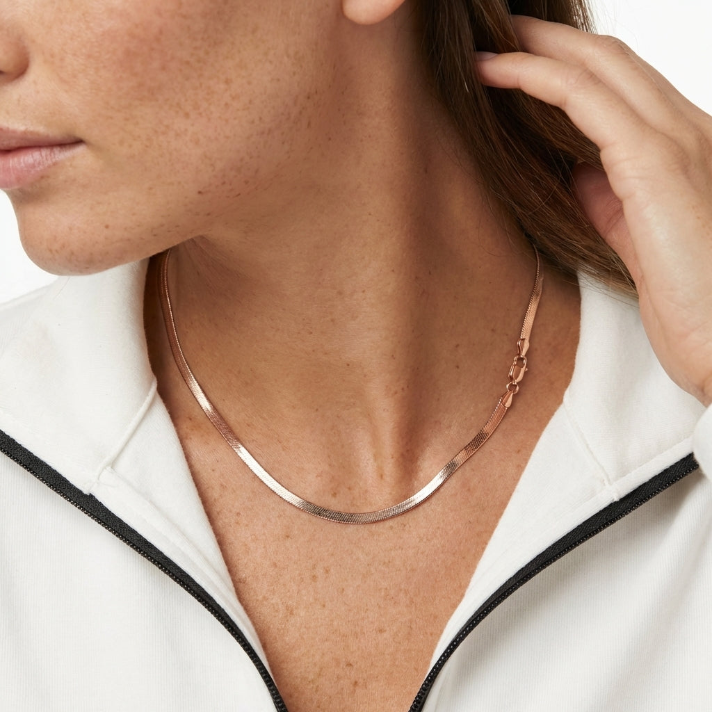 Liquid Aura Herringbone Chain