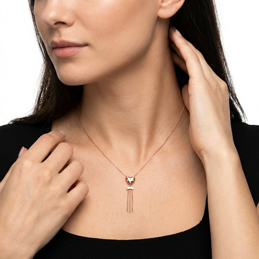 Stellar Heart Tassel Necklace