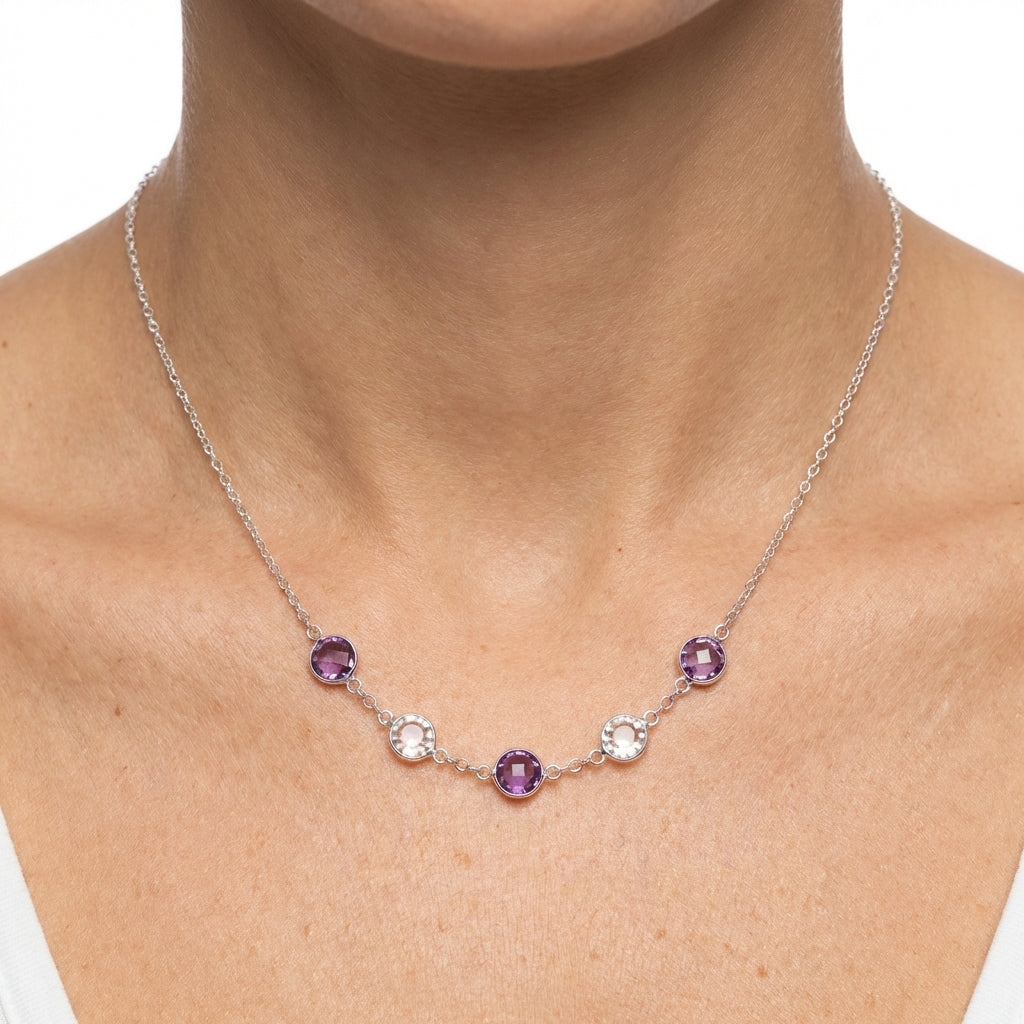 Royal Amethyst Station Necklace