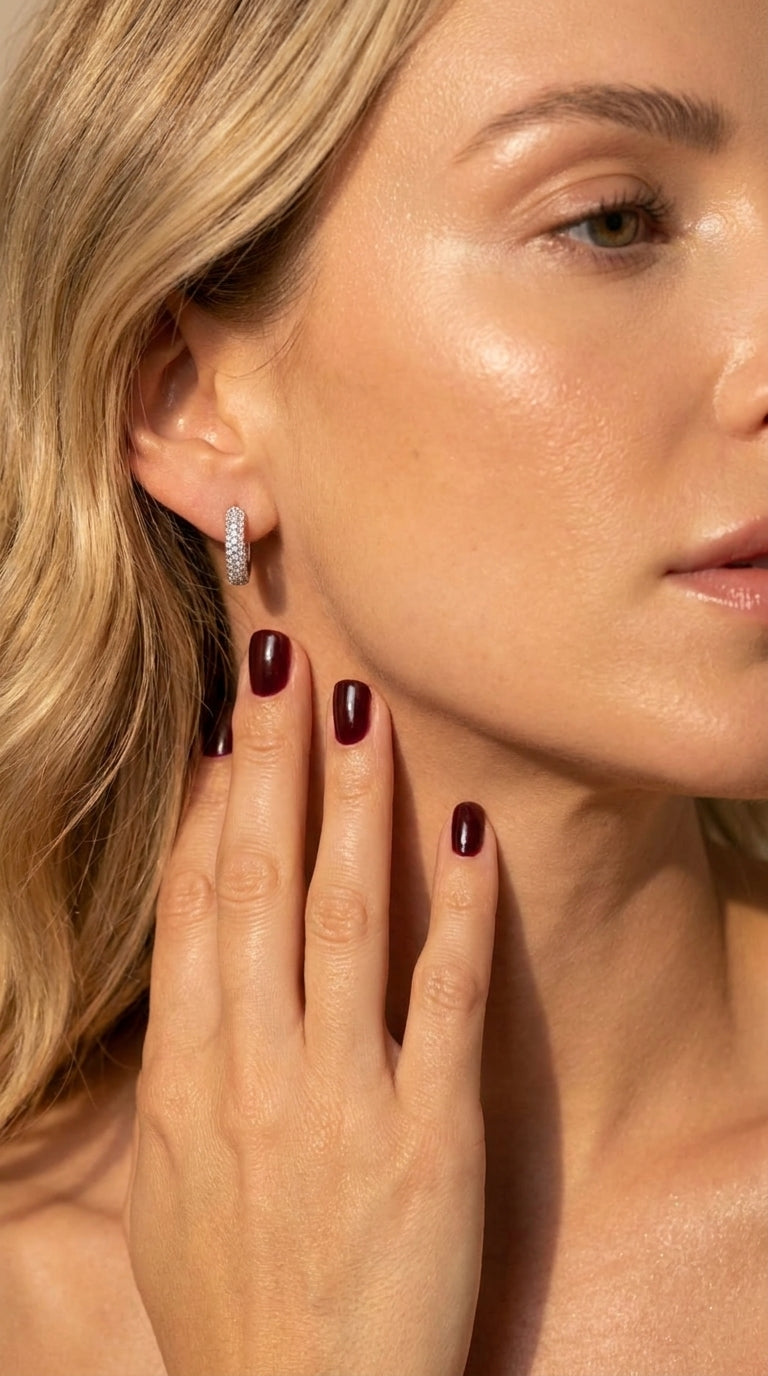 Timeless Luxe Pave Huggie Earrings