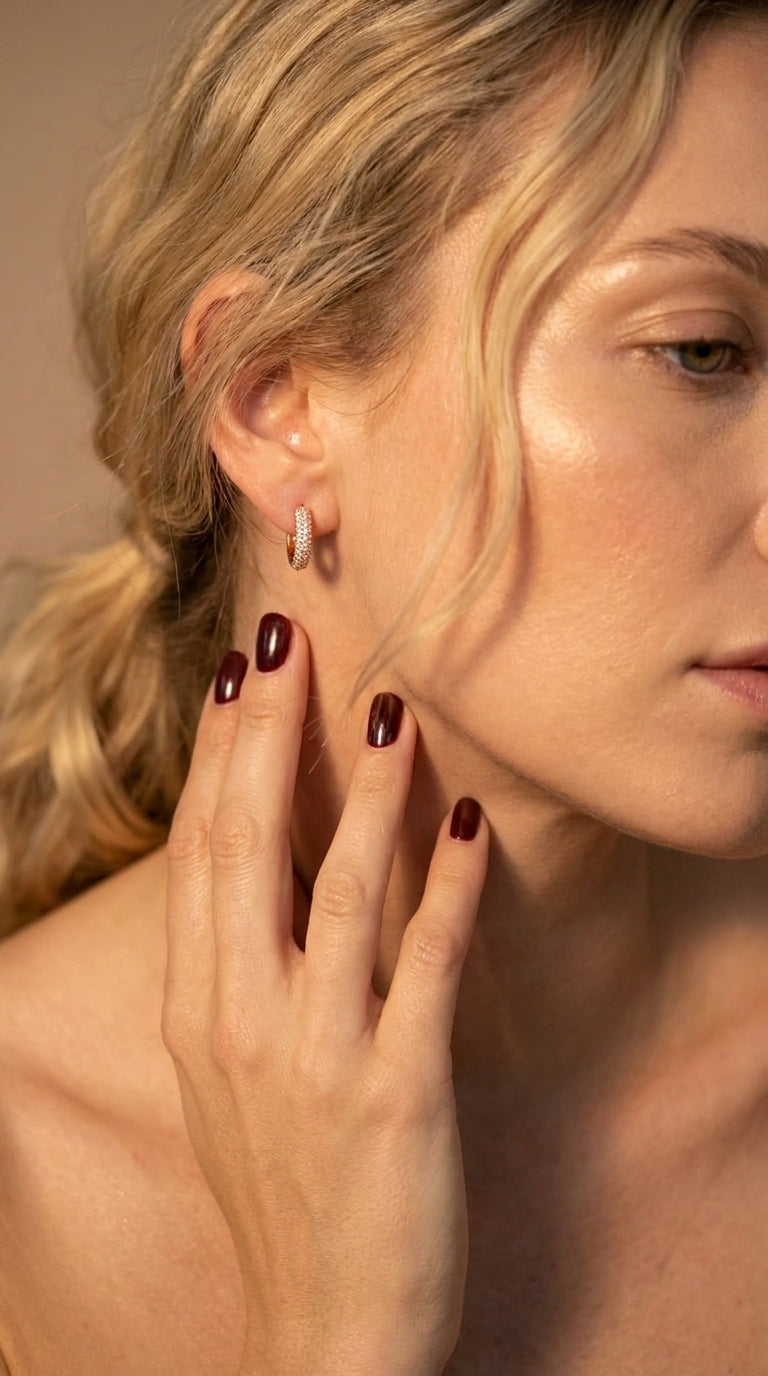 Timeless Luxe Pave Huggie Earrings