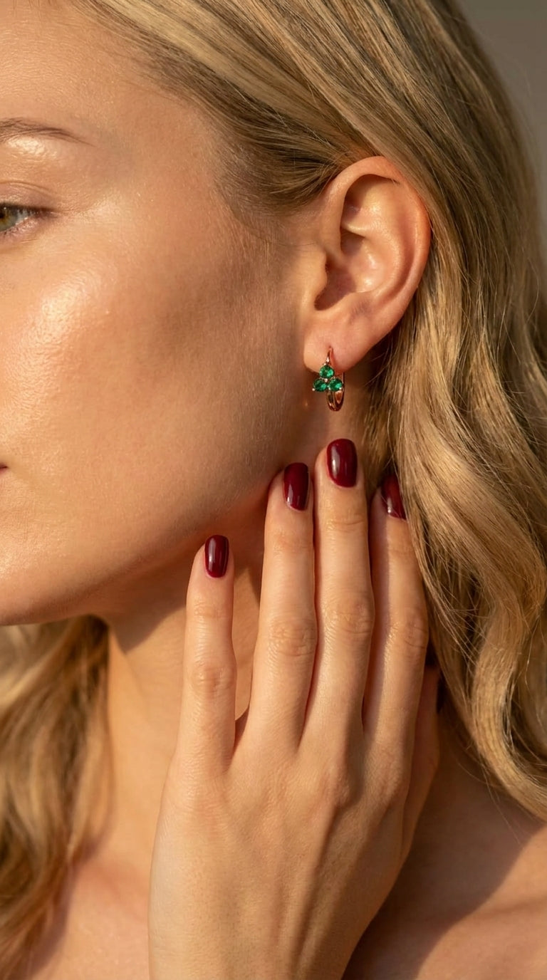 Evergreen Radiant Hoop Earrings