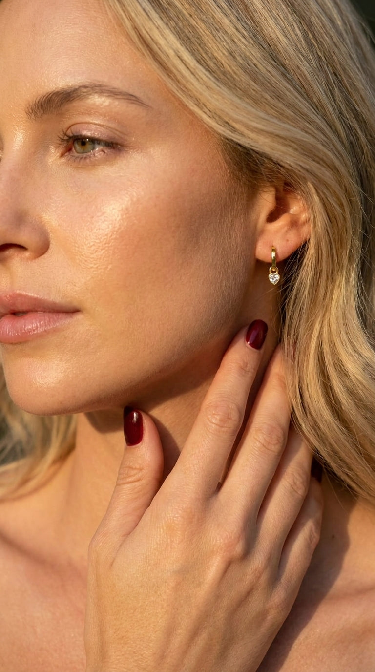 Heartfelt Sparkle Huggie Hoops
