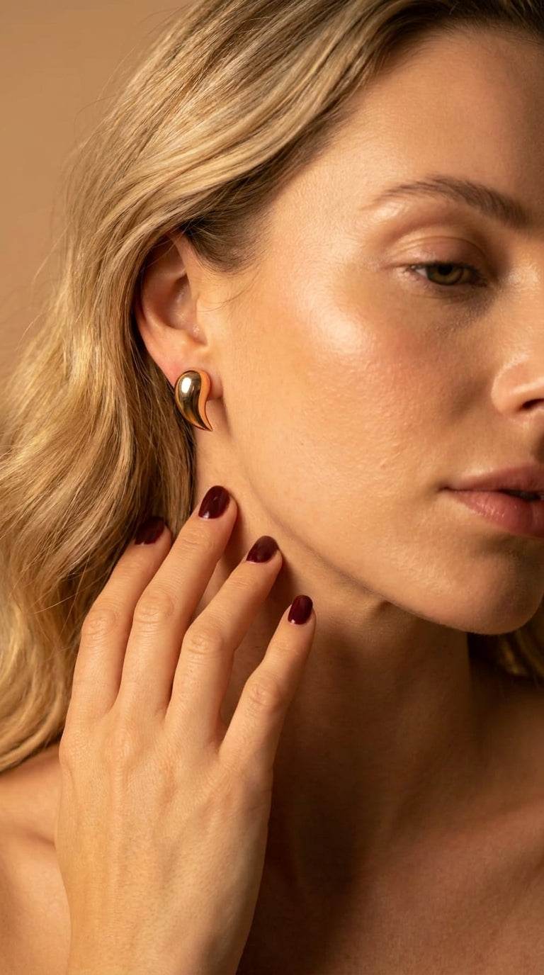 Sculptural Teardrop Stud Earrings