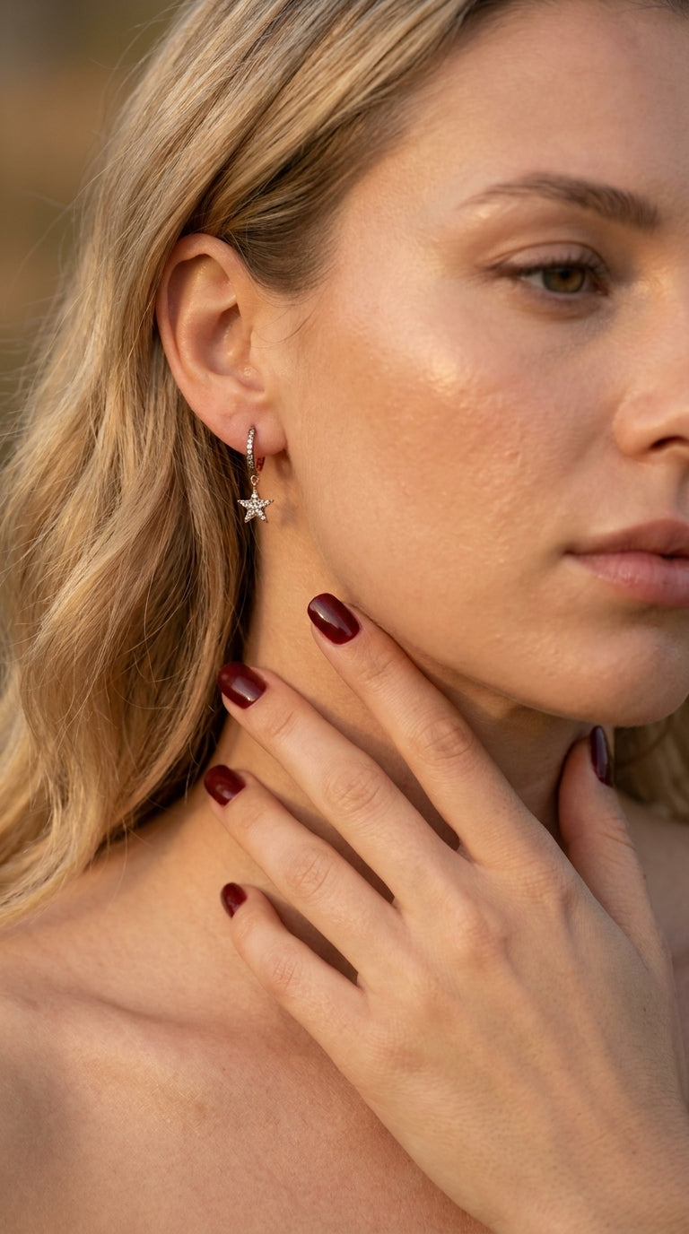 Starlight Dangle Hoop Earrings