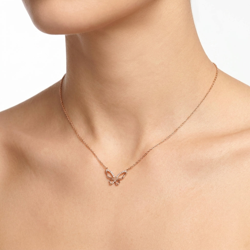 Crystal Wing Butterfly Necklace