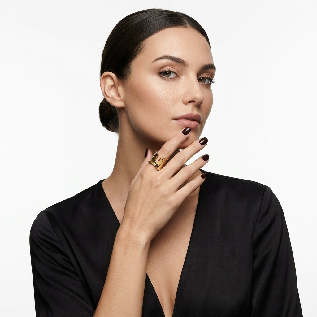 Sculptural Cutout Wide Ring