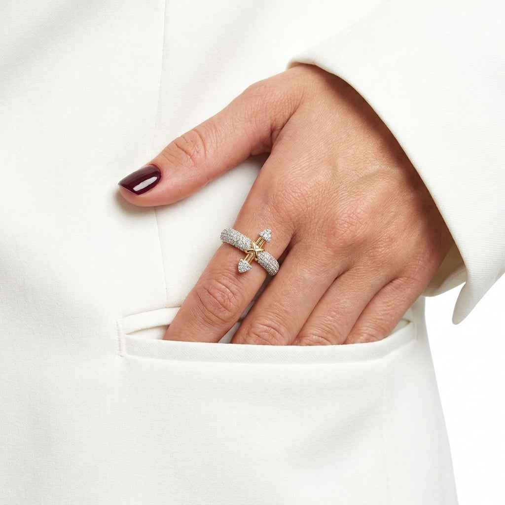 Pavé Arrow Statement Ring