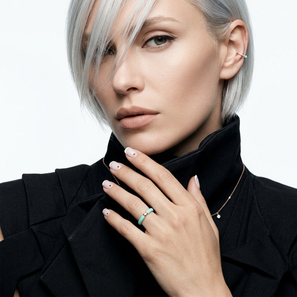 Mint Whisper Enamel Ring