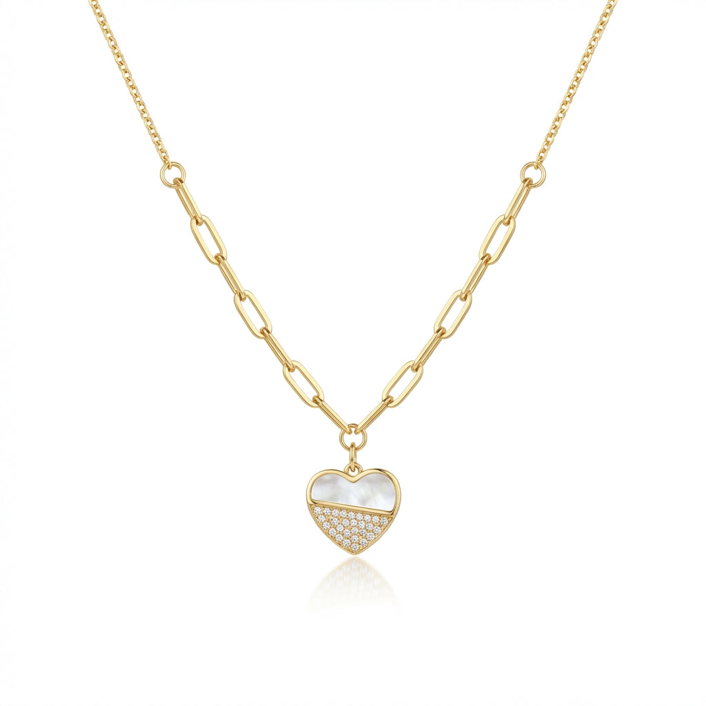 Mother of Pearl Lumiere Heart Necklace