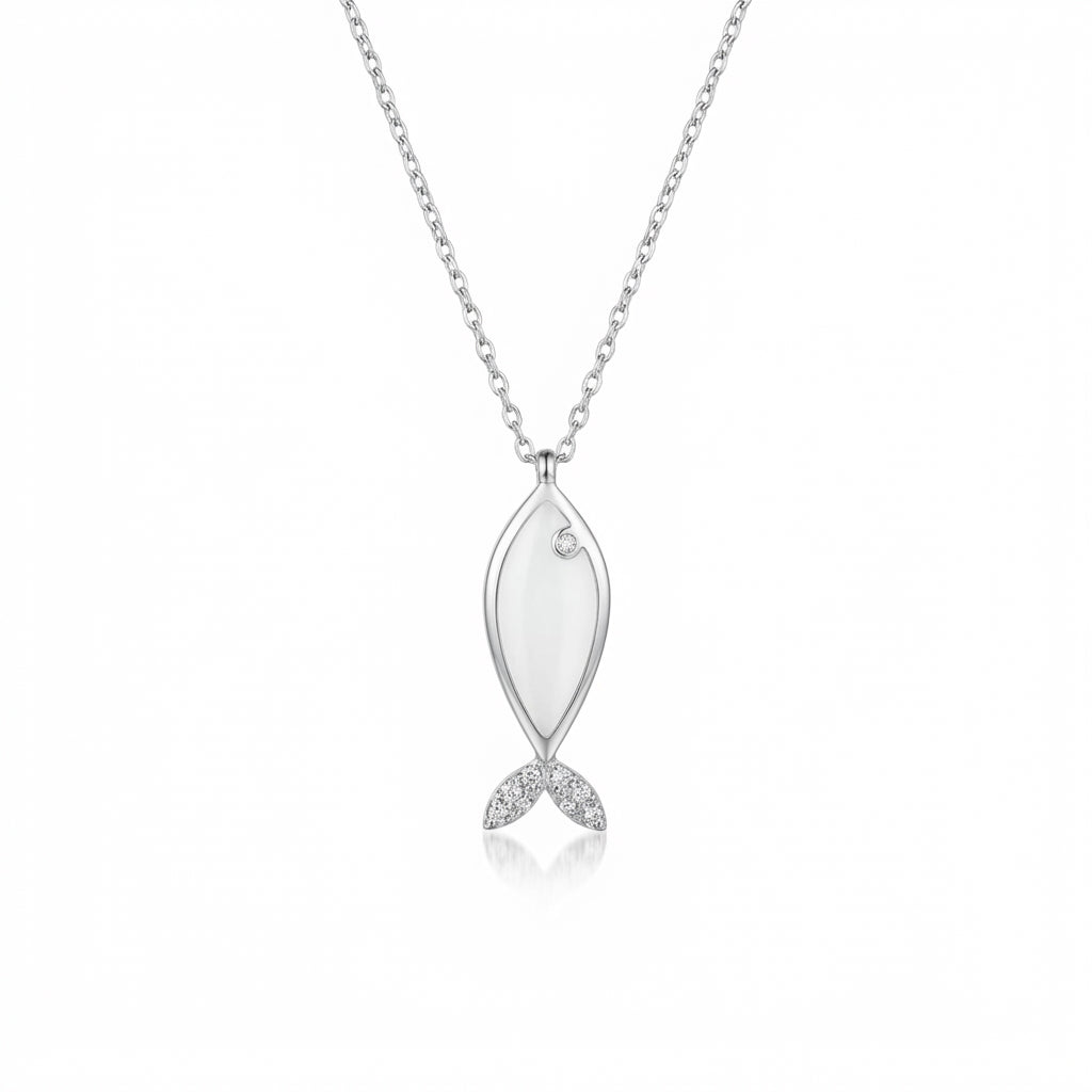 Glistening Fin Enamel Necklace