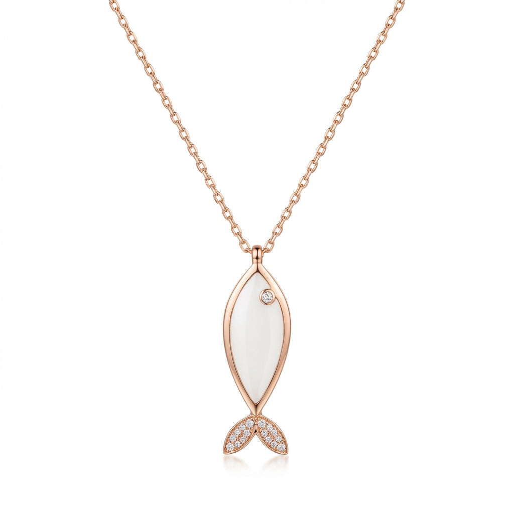 Glistening Fin Enamel Necklace