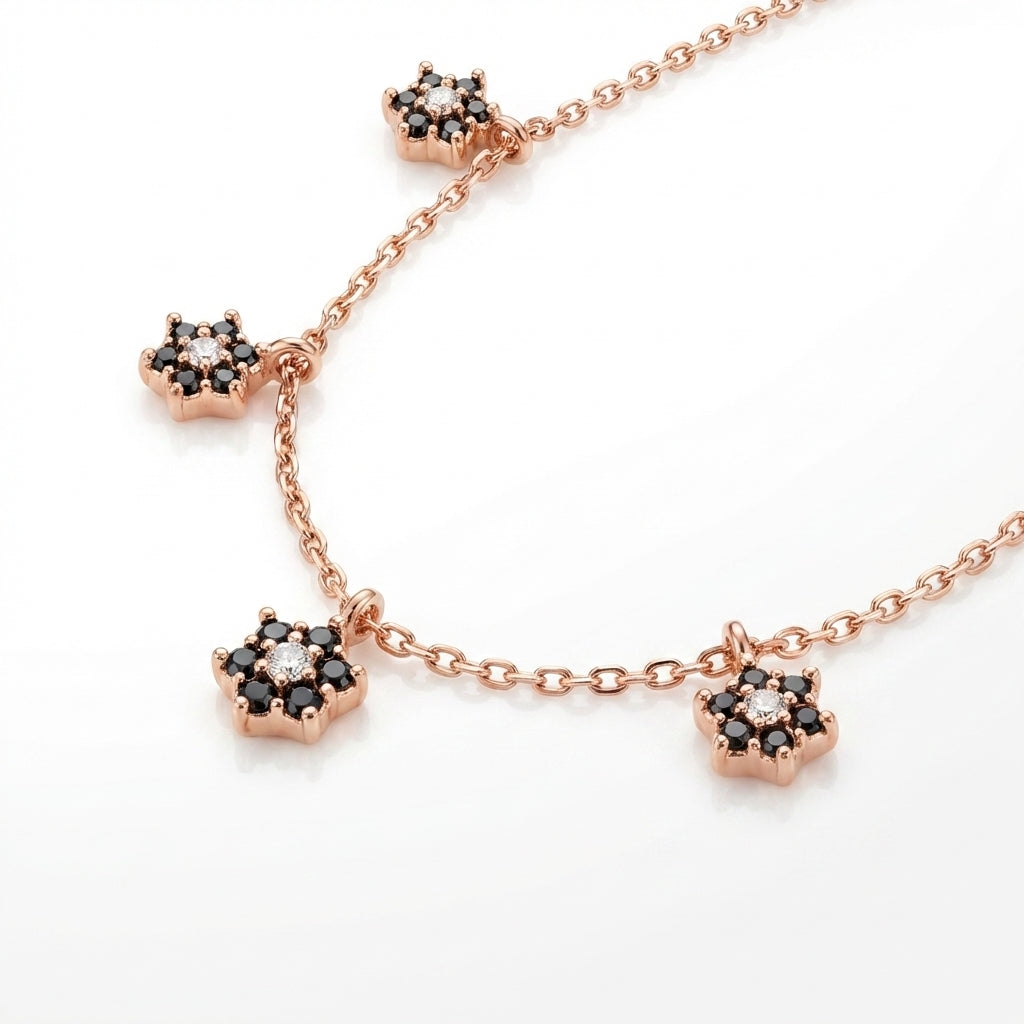 Celestial Black Flora Necklace