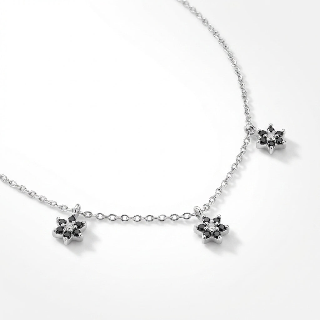 Celestial Black Flora Necklace