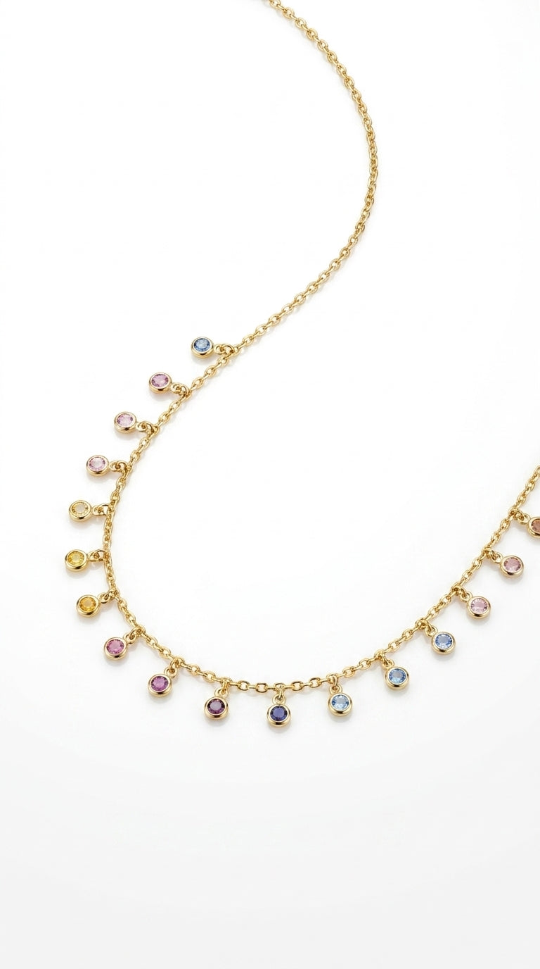 Spectrum Bloom Droplet Necklace