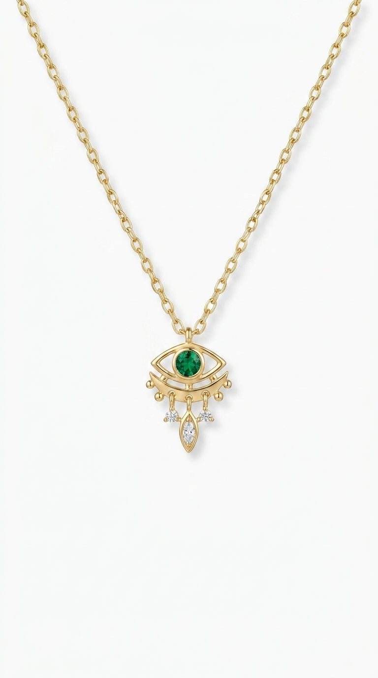 Ethereal Verdant Pulse Eye Necklace