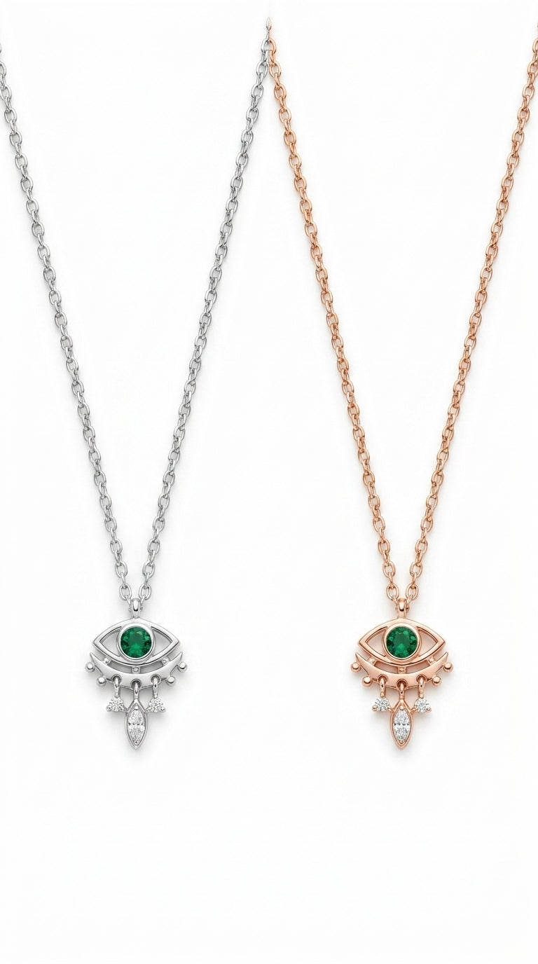 Ethereal Verdant Pulse Eye Necklace