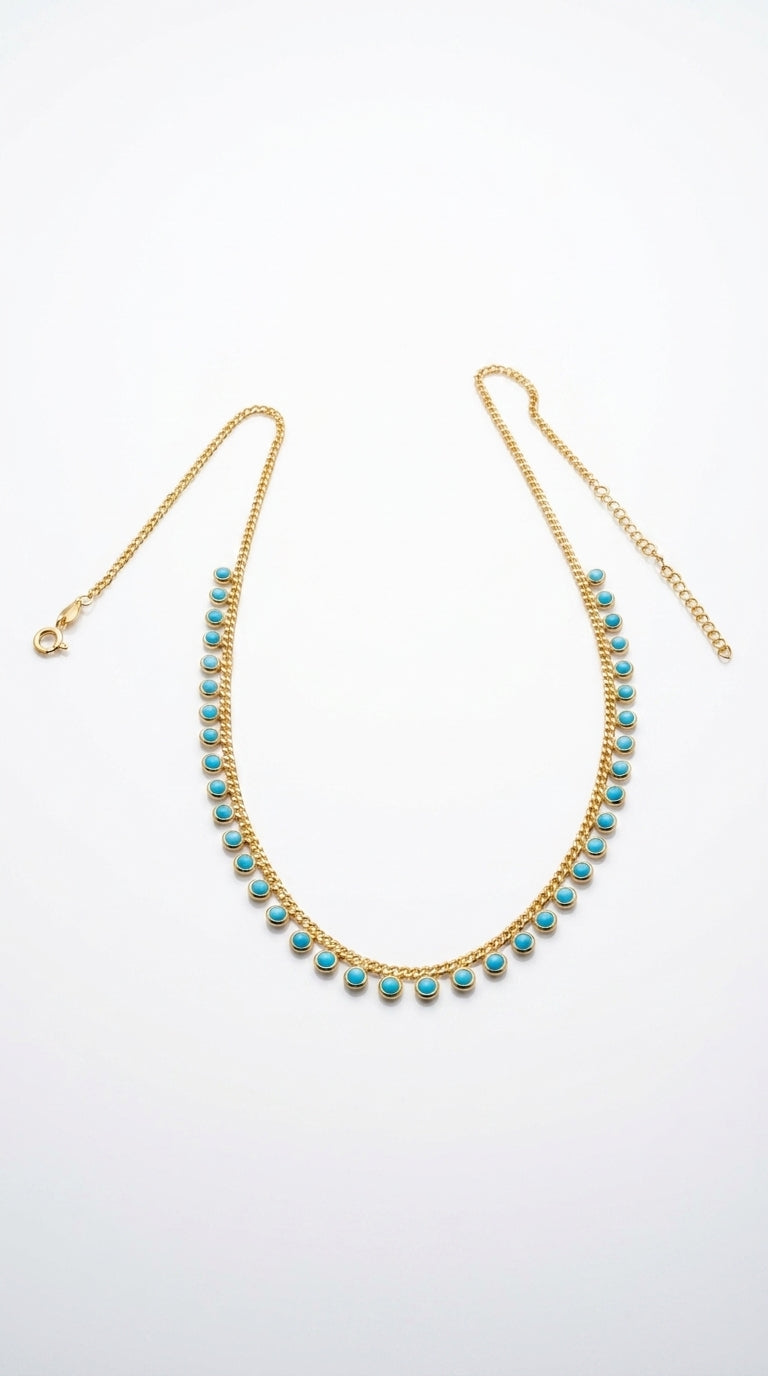 Luminous Turquoise Aura Link Necklace