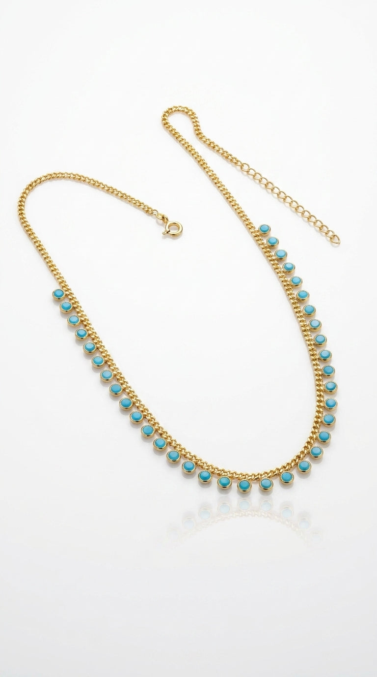 Luminous Turquoise Aura Link Necklace