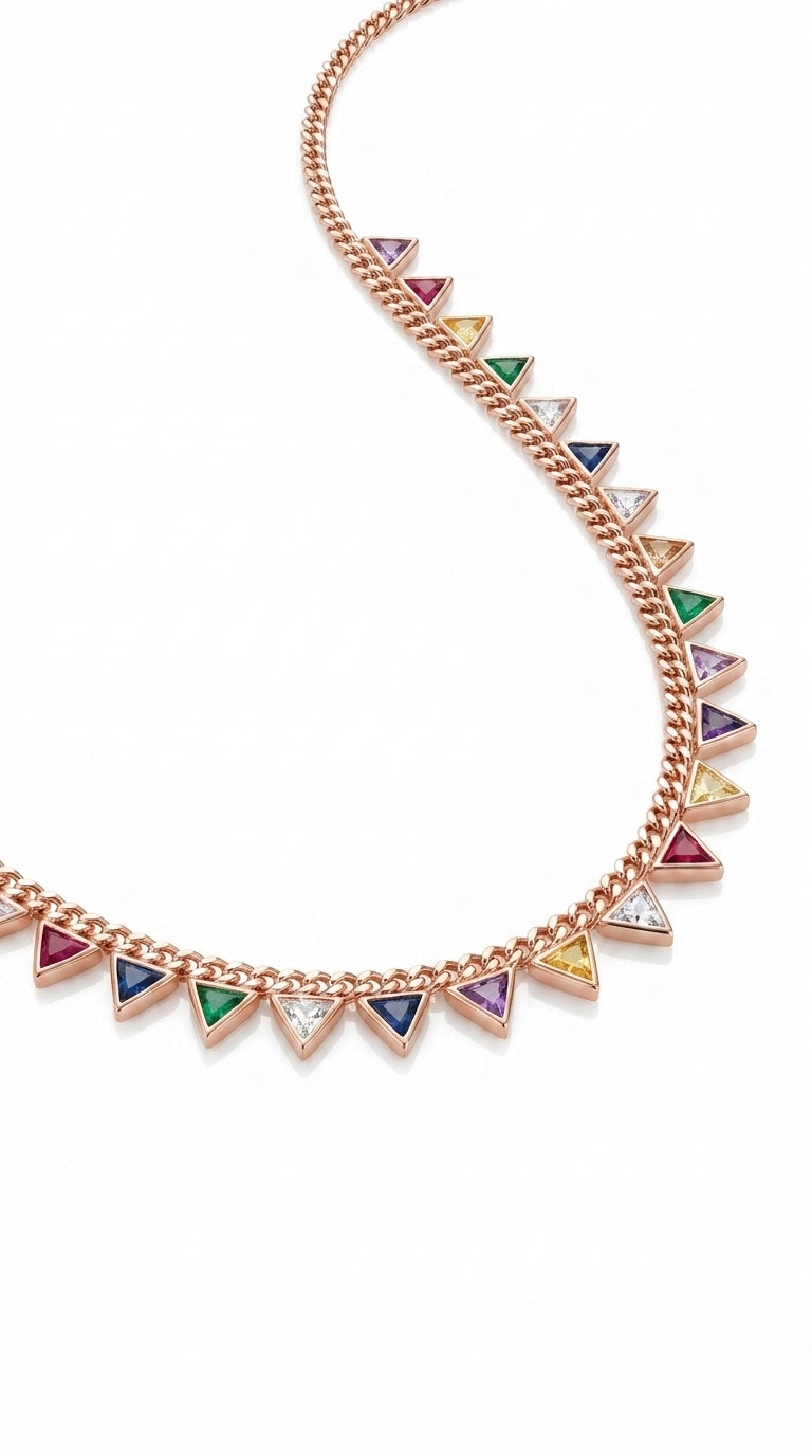 Radiant Geometric Prism Aura Necklace