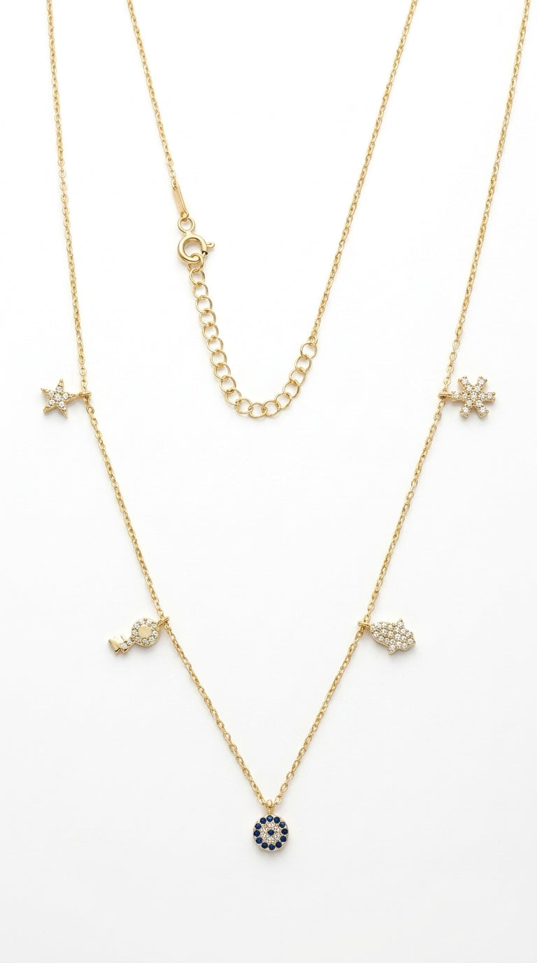 Celestial Harmony Charm Necklace