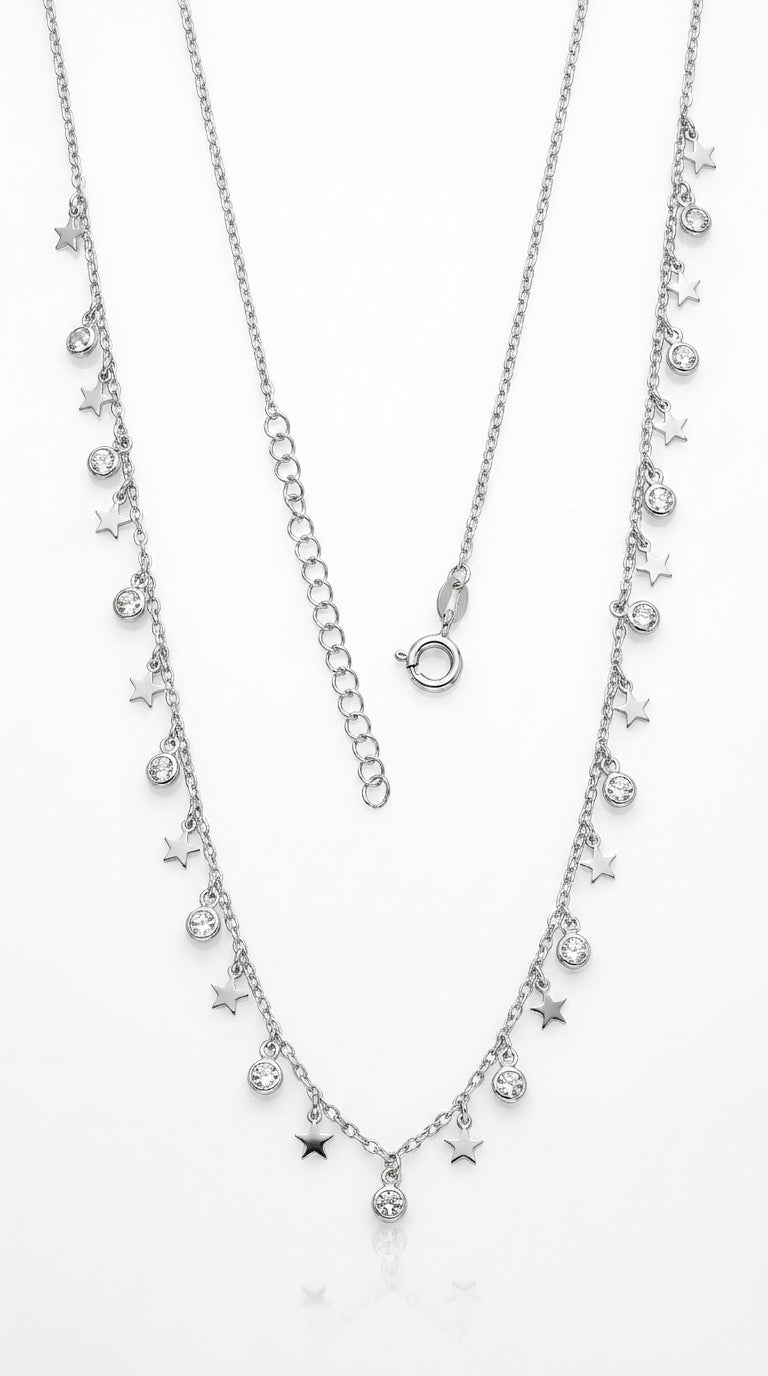 Starlight Sparkle Drop Necklace