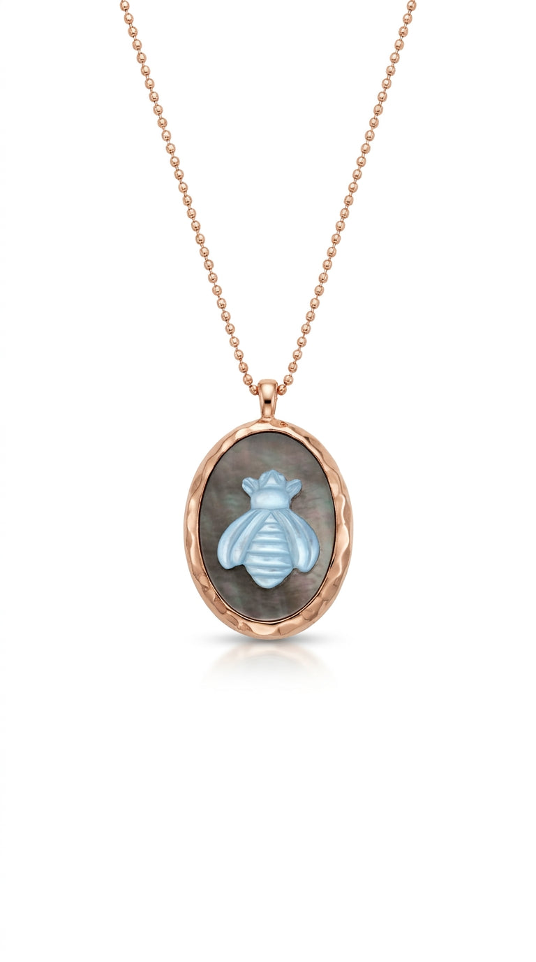 Vintage Honeybee Cameo Necklace