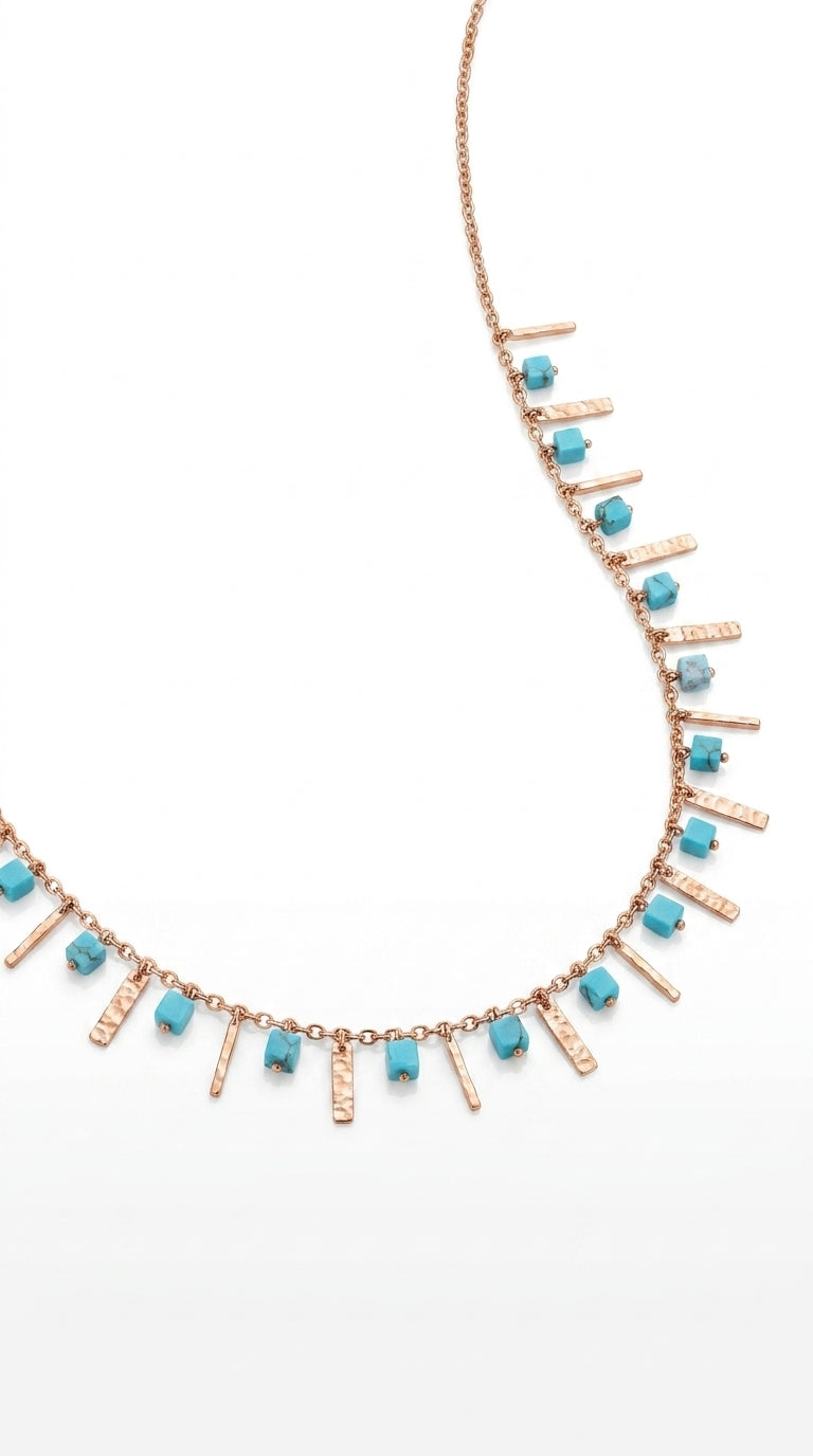 Bohemian Sea-Foam Silver Choker
