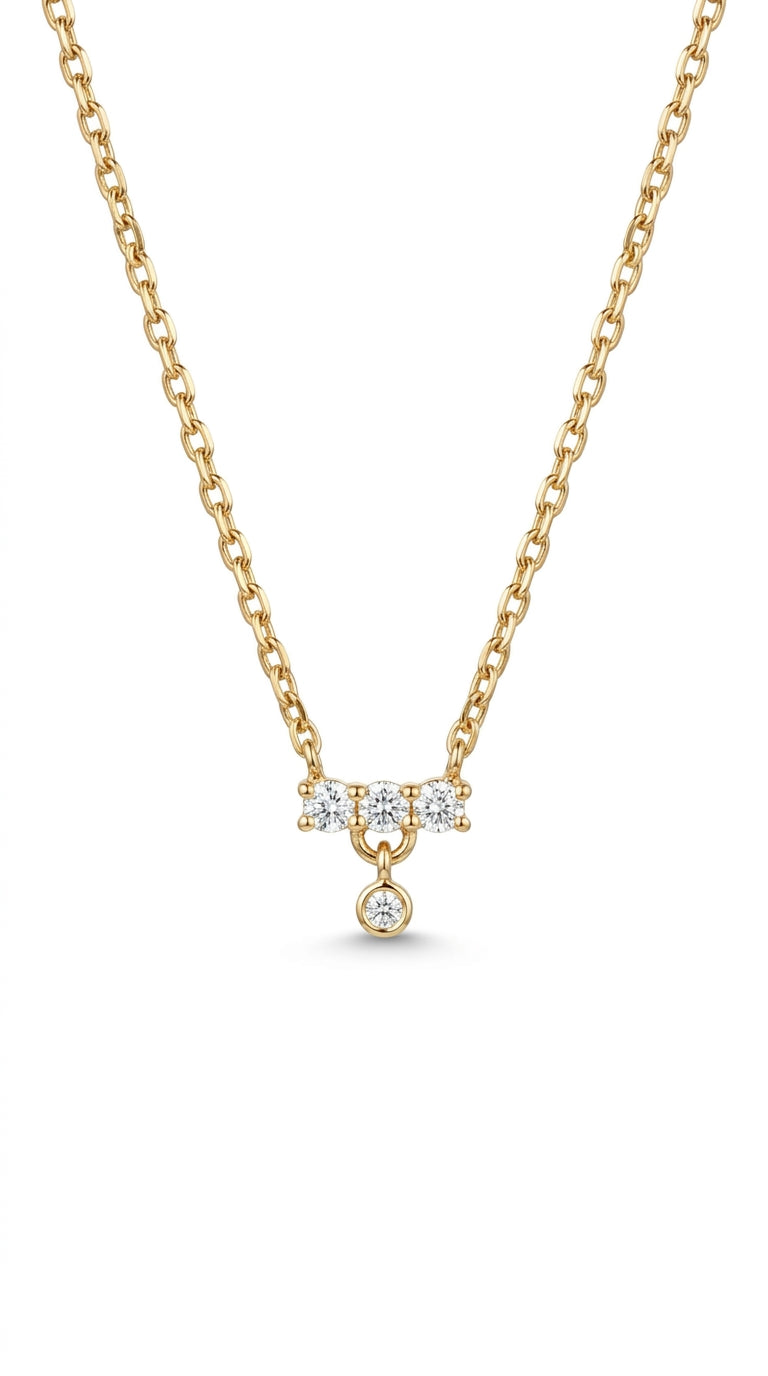Timeless Brilliance Triple Stone Necklace