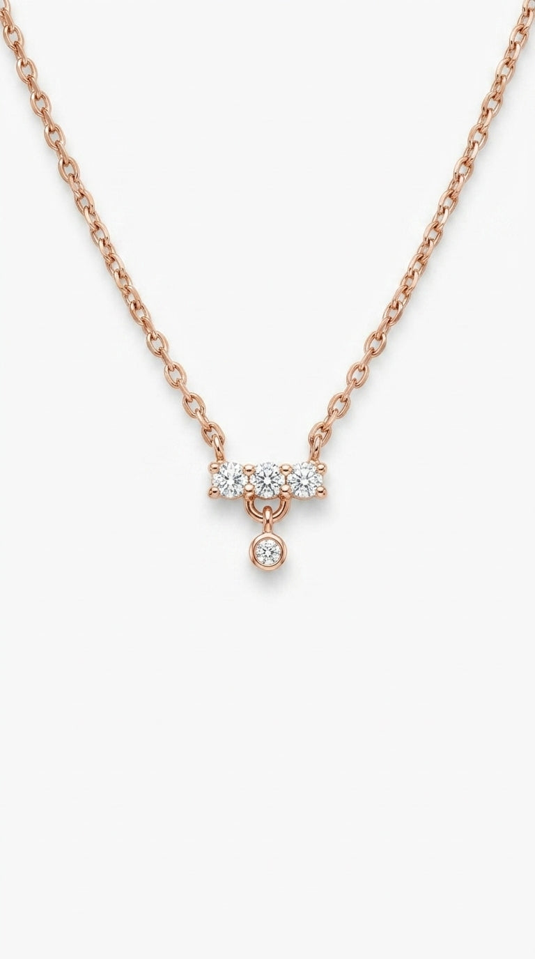 Timeless Brilliance Triple Stone Necklace
