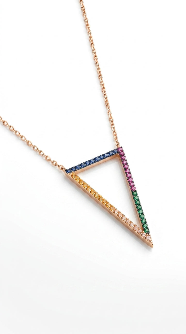 Rainbow Spectrum Geometric Necklace
