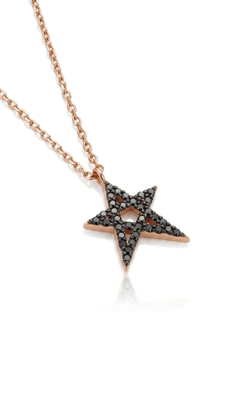 Stella Black Star Necklace